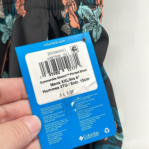 Columbia NWT Summertide Stretch Printed Shorts Men's XXL Swim‎ UPF 40 - Picture 6 of 9